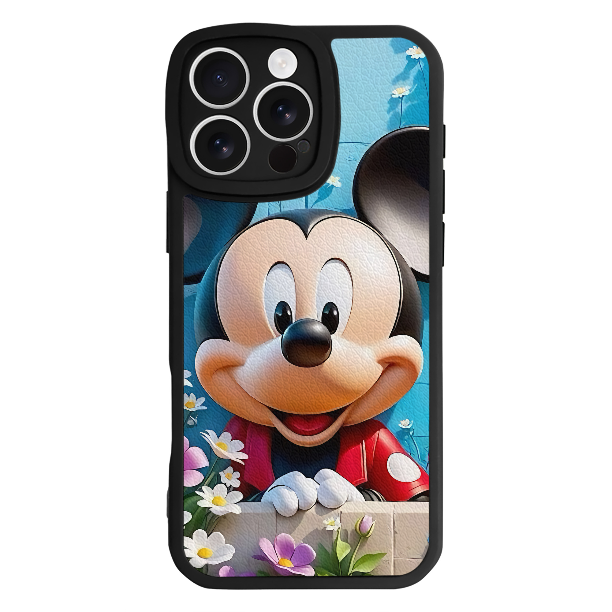 （画像用） ミッキーマウス Mickey Mouse 【iPhone 16シリーズ対応】シリコンスマホケース（レザー調） 材質：シリコン